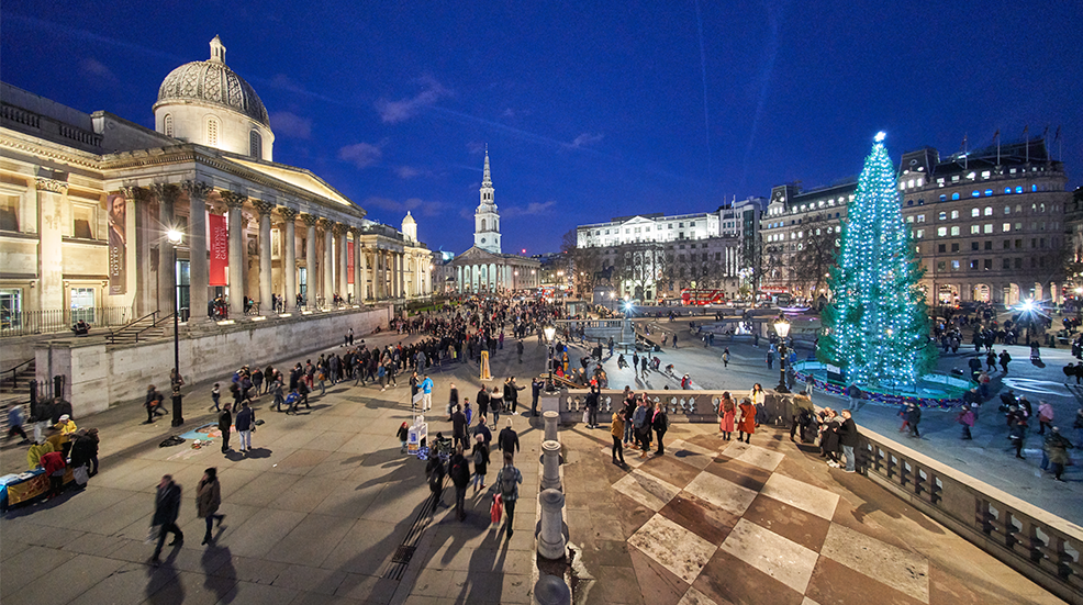 Trafalgar Square London at Christmas